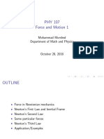 PHY 107 Force and Motion 1 Notes