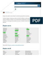 Elogios de A A Z - Lista de Elogios Com Todas As Letras - Dúvidas de Português No Dicio