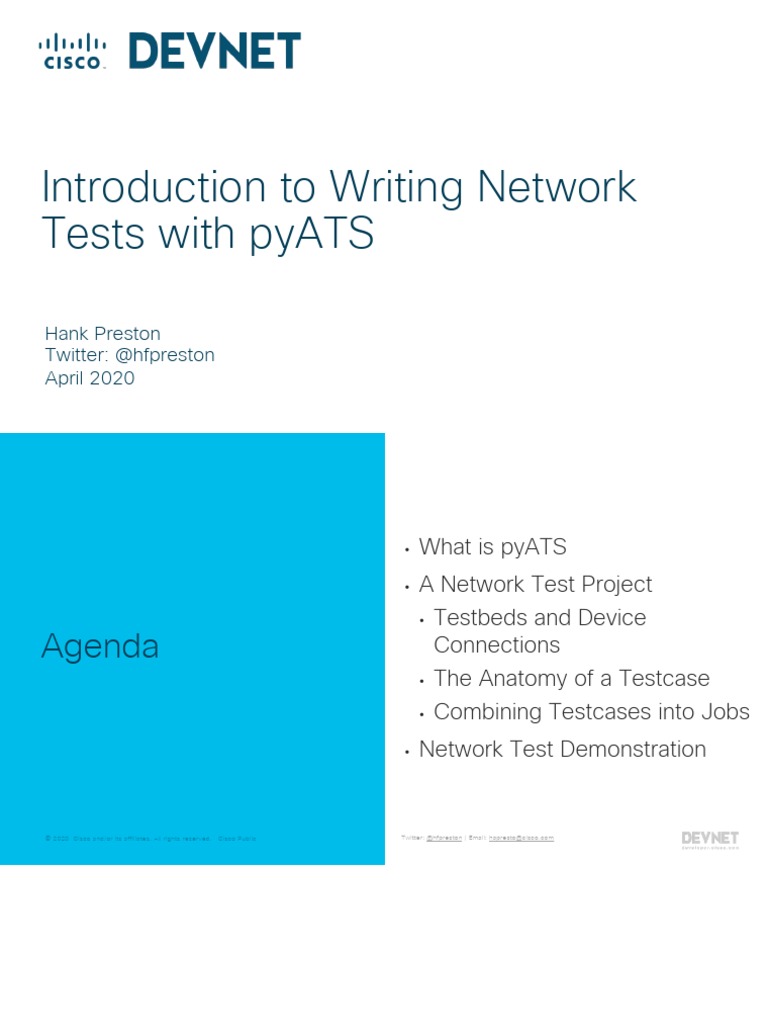 Introduction To Writing Network Tests With Pyats Hank Preston Twitter