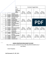 Jadwal Praktikum Kimdas TK 02