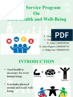 Social Service Program On Good Health and Well-Being