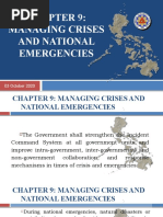 Chapter 9 - Managing Crises and National Emergencies