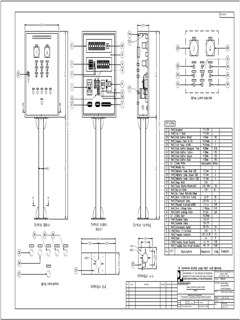 Panel Kontrol dan Lampu Indikator | PDF | Metrology | Voltage
