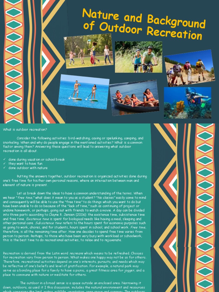 Benefits of Outdoor Recreation Activities | PDF | Outdoor Recreation ...