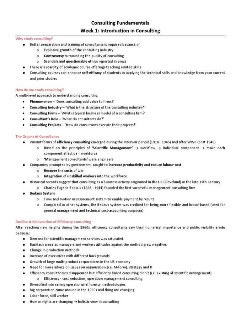 Consulting Fundamentals Overview | PDF | Consultant | Competitive Advantage