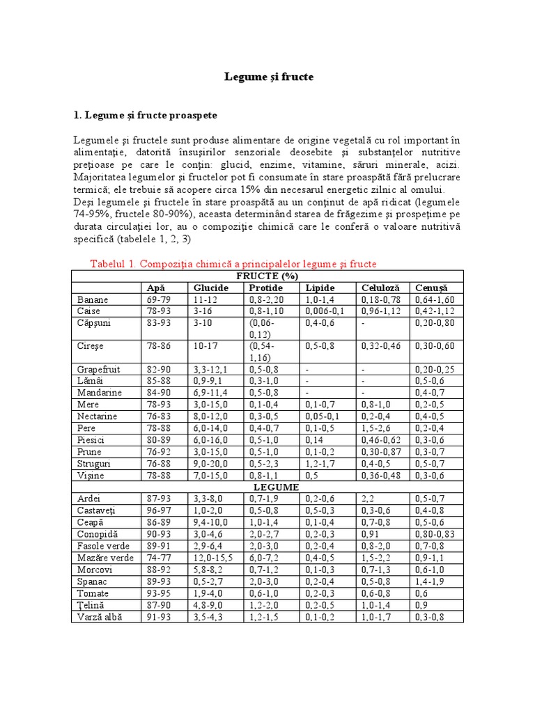 Legume Si Fructe | PDF