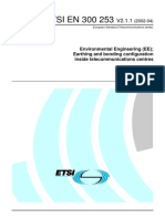 ETSI EN 300 253: Environmental Engineering (EE) Earthing and Bonding Configuration Inside Telecommunications Centres