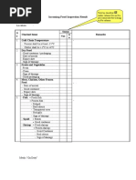 Refrigerator Checklist | PDF