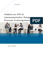 Feedback Zum OSA F Ur Lebenswissenschaften: Biologie, Pharmazie, Ern Ahrungswissenschaften