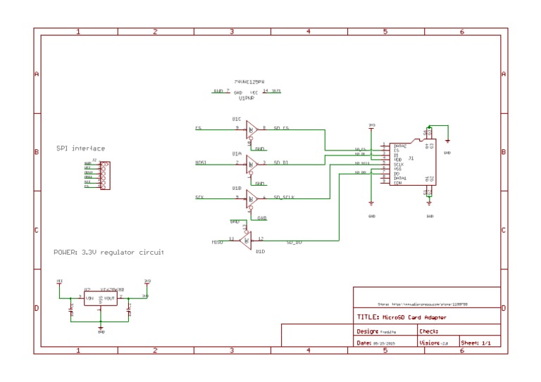 MicroSD Card Adapter V2.0 Schematic | PDF
