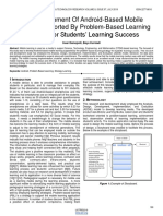 The Development of Android Based Mobile Learning Supported by Problem Based Learning Strategy For Students Learning Success