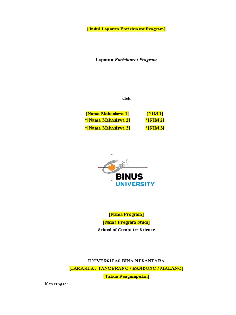 Enrichment Program Report Guidelines | PDF | Business | Computers
