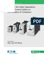 Effect of The Cable Capacitance of Long Control Cables On The Actuation of Contactors