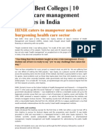 India's Best Colleges - 10 Health Care Management Institutes in India