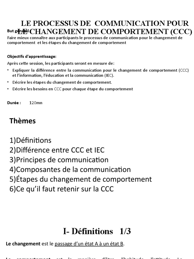 Communication pour le Changement de Comportement | PDF | la ...