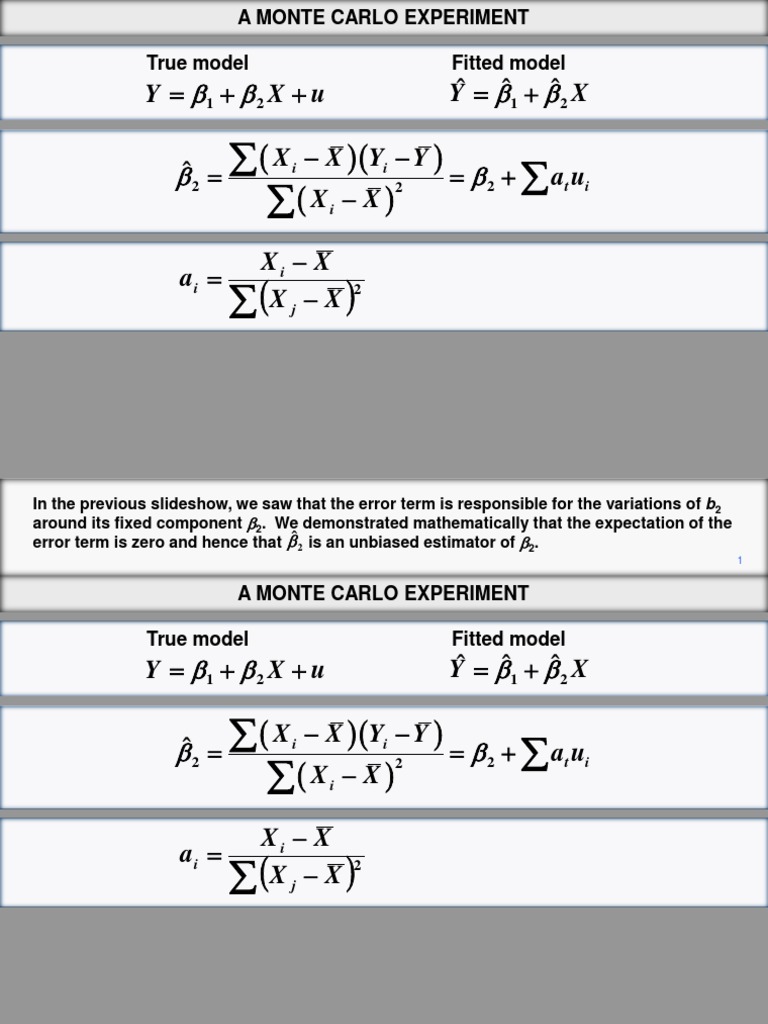 Monte Carlo Simulation for OLS Estimation | PDF | Linear Regression ...