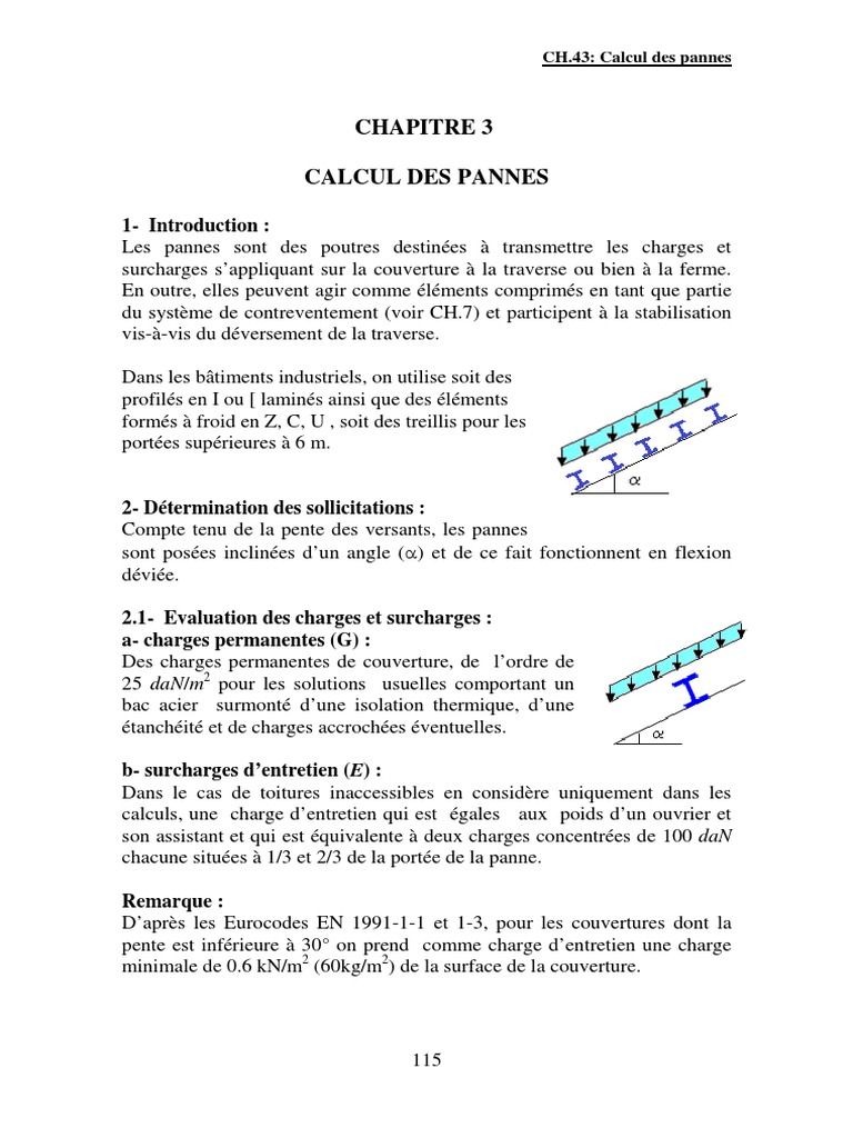 Calcul des Pannes de Toiture | PDF | Flambage | Contrainte de cisaillement