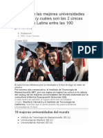 Cuáles Son Las Mejores Universidades Del Mundo