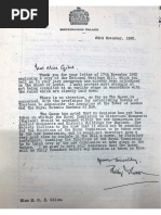 Letter From Palace, Memo To MR Woodhouse and Memo of Meeting
