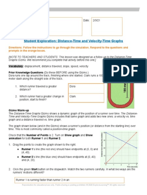 Distance Time Graphs Lesson, PDF, Speed