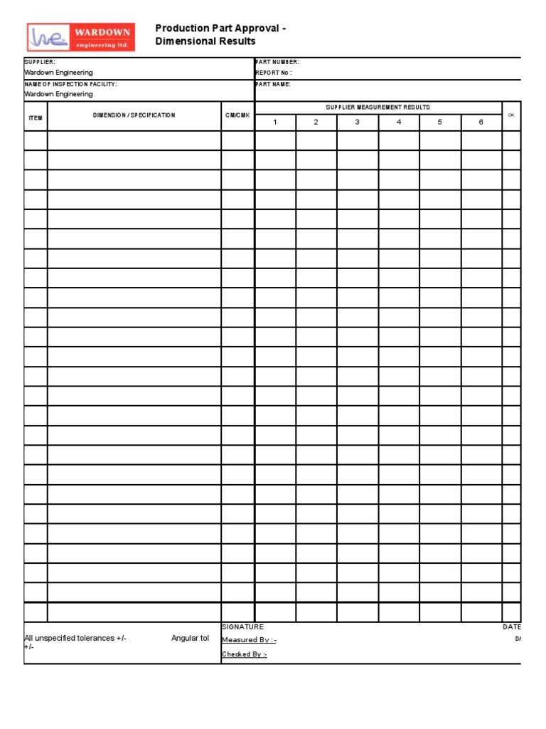 Dimensional Report Template | PDF | Engineering | Mechanical Engineering