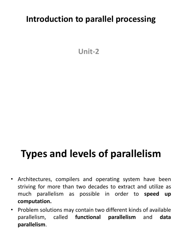 Introduction To Parallel Processing: Unit-2 | PDF | Parallel Computing ...