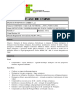 História Da Língua Portuguesa Plano de Ensino