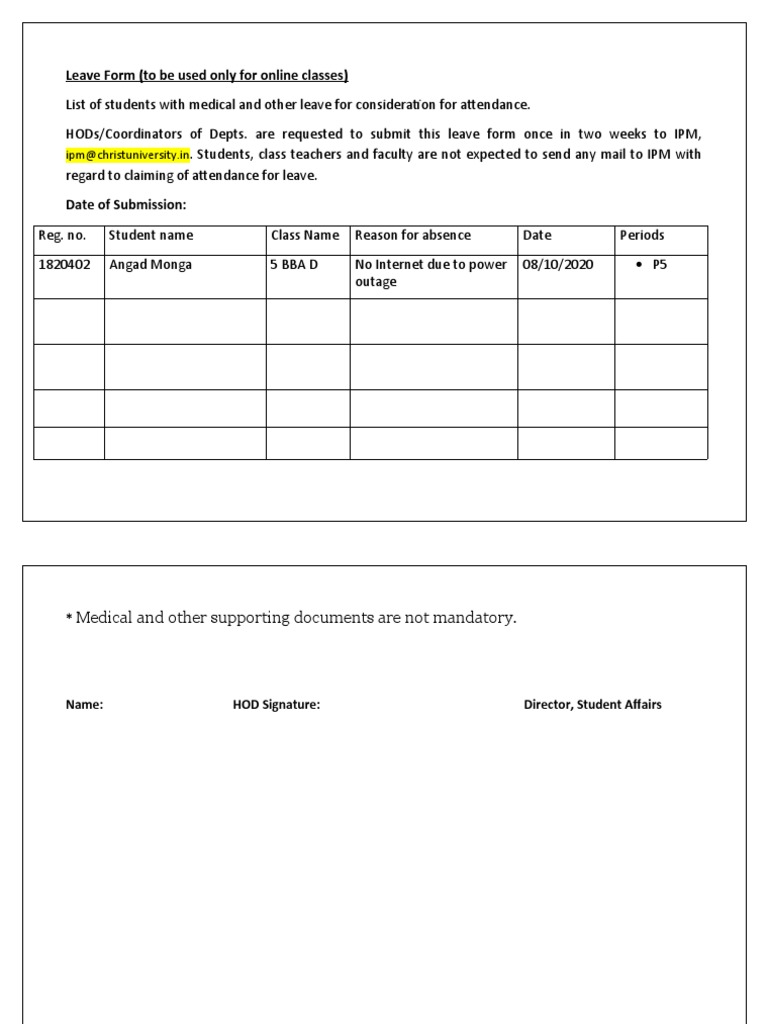 Leave Form - Angad Monga (1820402) | PDF | Career & Growth | Finance ...