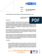 Circular Primera Convocatoria Alimentación 2021