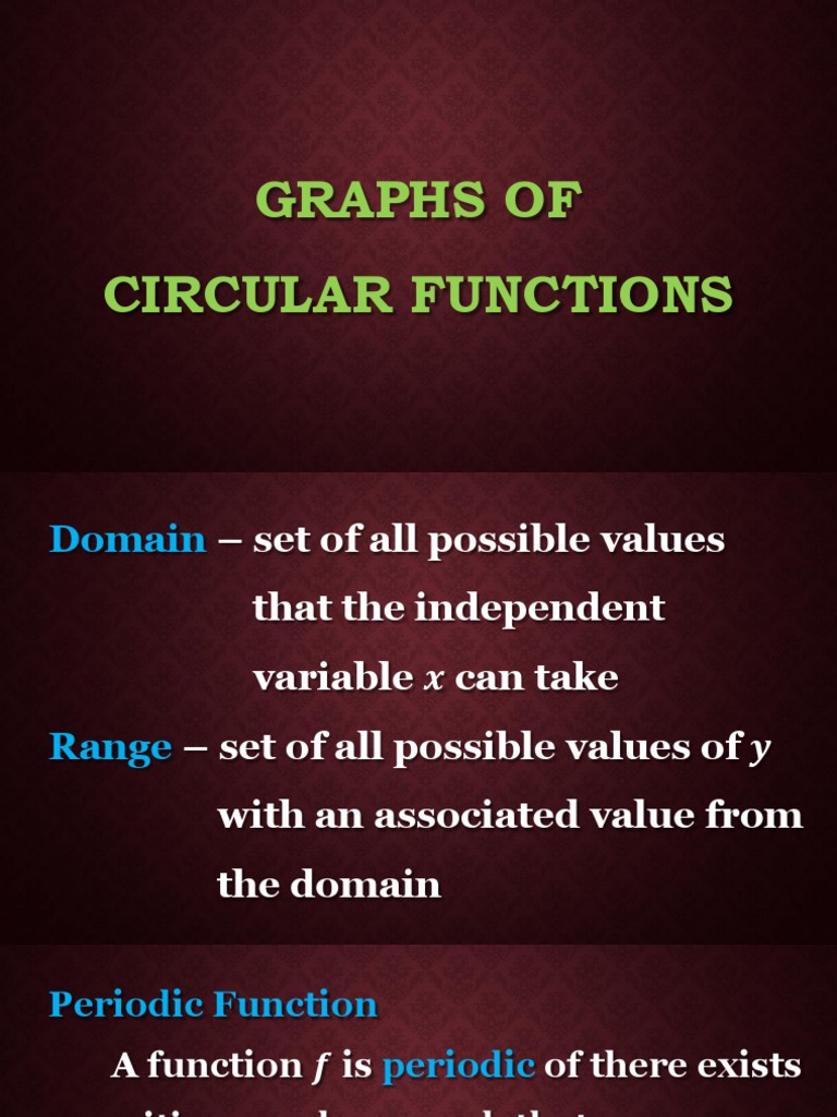 Graphs of Circular Functions | Download Free PDF | Trigonometric ...