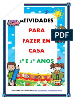 Atividades Para Fazer Em Casa 3º e 4º Anos Lp Blog