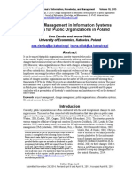 Change Management in Information Systems Projects For Public Organizations in Poland