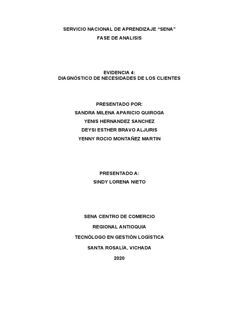 Diagnostico de Necesidades de Los Clientes | PDF | Cliente | Calidad ...