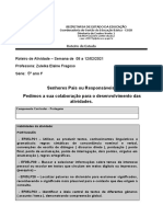 Roteiro Da Semana de 08 A 12 02 2021 Zuleika