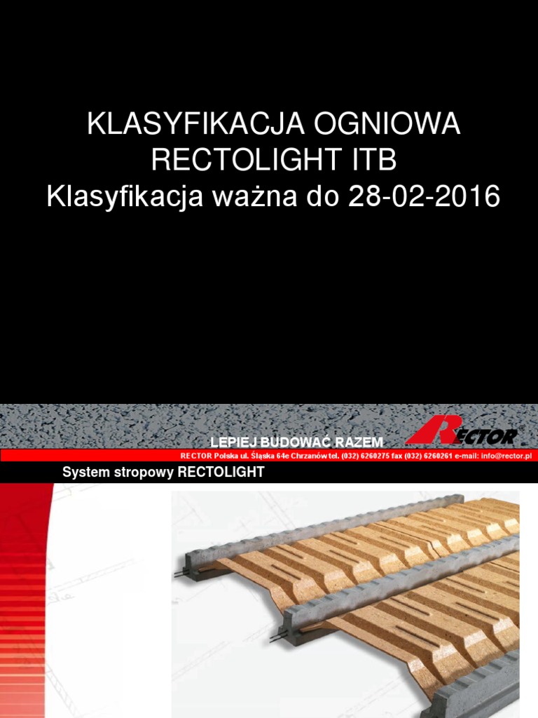 Klasyfikacja Ogniowa Rectolight | PDF