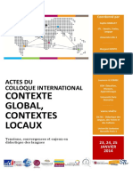 Actes Colloque Contexte Global Et Contextes Locaux Sorbonne Nouvelle Paris 3 2014