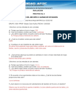 Reporte de Práctica No. 2. Mechero de Bunsen - Lab. Quimica General I