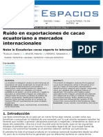 Ruido en Exportaciones de Cacao Ecuatoriano A Mercados Internacionales