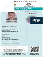 Contraseña Documento de Identidad.