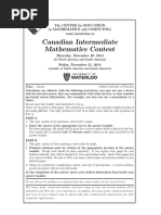 Canadian Intermediate Mathematics Contest: The Centre For Education in Mathematics and Computing Cemc - Uwaterloo.ca