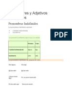 Pronombres y Adjetivos Indefinidos