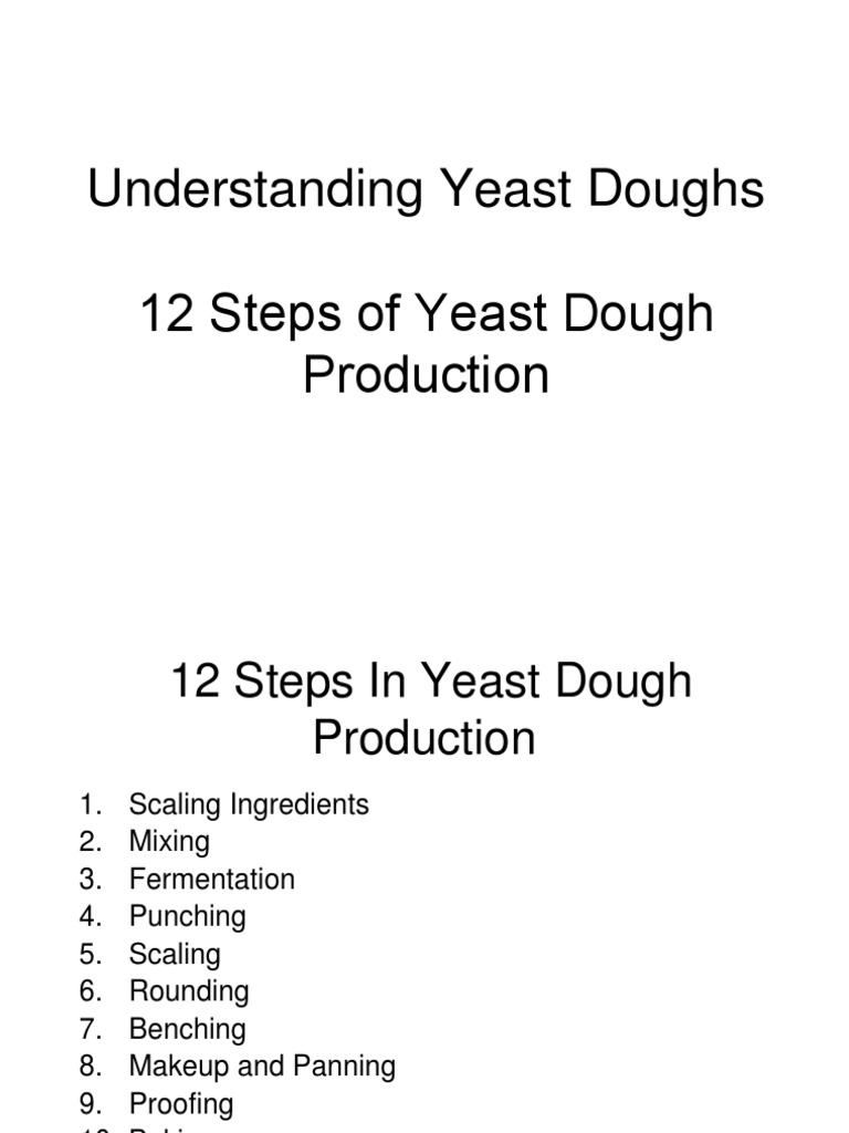 Yeast Doughs 12 Steps PDF Breads Dough