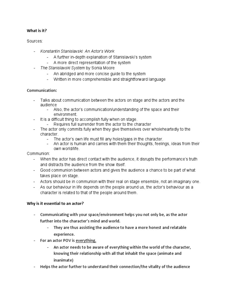 Stanislavski - Communion, Communication | PDF | Communication | Human ...