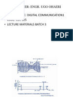 Lecturer: Engr. Ugo Ohaeri - Course Title: Digital Communication1 - Code: Eee 325 - Lecture Materials Batch 3