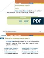 Punto Di Partenza: The Verbs and Both Mean To Know. The Choice of Verb Depends On Its Context