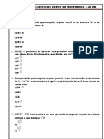 Exercícios de Pirâmides, Cilindros e Cones