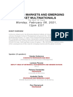 Emerging Markets and Emerging Market Multinationals: Monday, February 08, 2021, 12pm EST