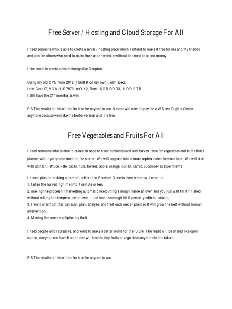 Free Hosting, Storage, and Energy Solutions | PDF | Computing And ...