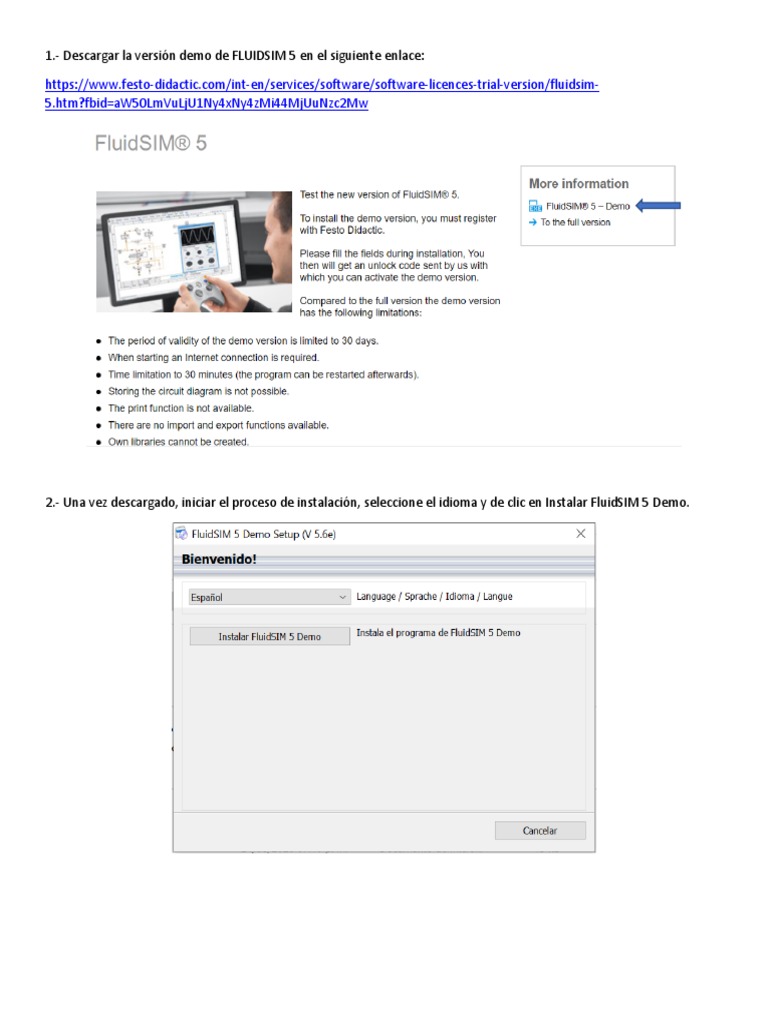 Guía para Instalar FluidSIM 5 Demo | PDF