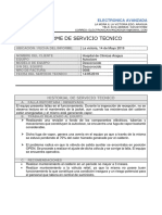 Informe de Servicio Autoclave.